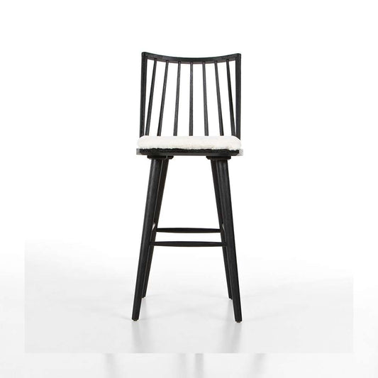 Four Hands - Lewis Windsor Bar Stool With Cushion - Black - 228387-013 veiw 2