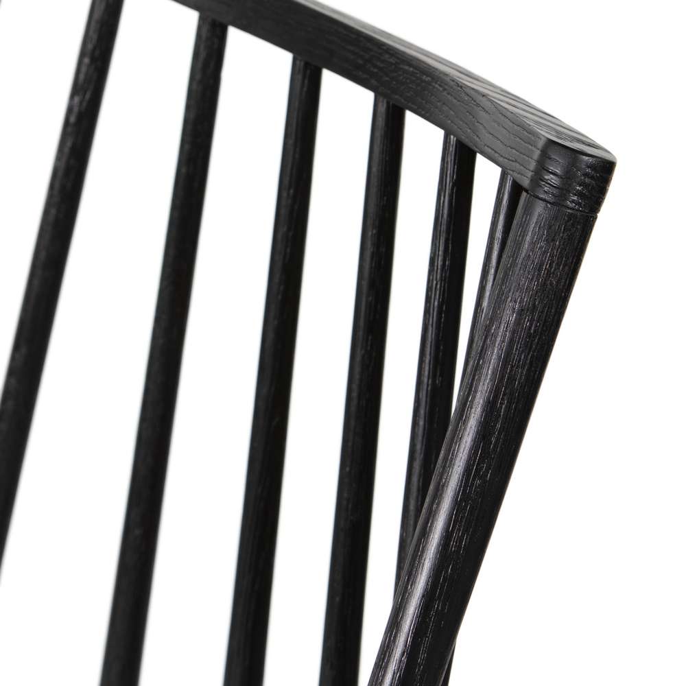 Four Hands - Lewis Windsor Counter Stool W Cushion - Black - 228387-014 veiw 7