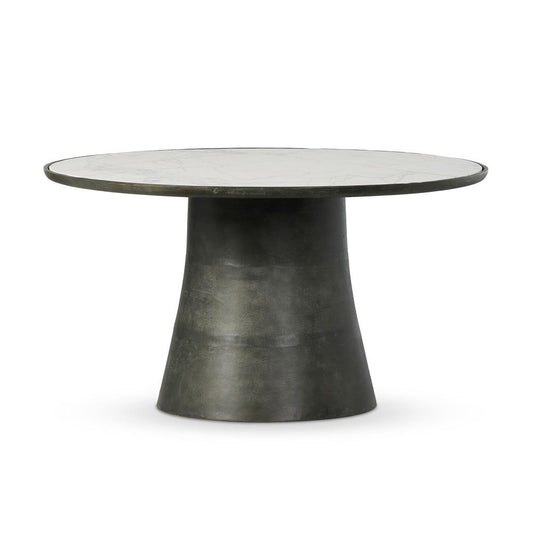 Four Hands - Marlow - Balboa Outdoor Dining Table - Veined White Marble - 245202-001 veiw 2