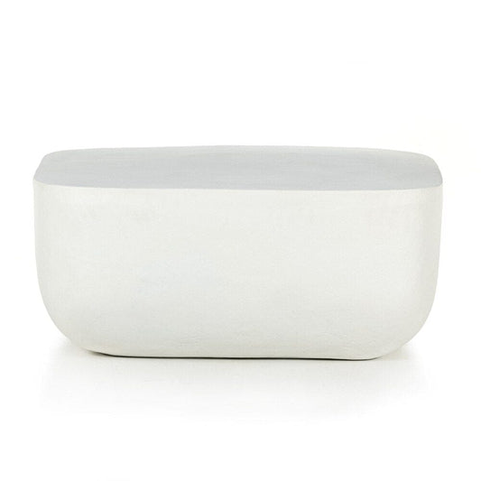 Four Hands - Marlow - Basil Square Outdoor Coffee Table - Matte White Cast Aluminum - 229988-003 veiw 2