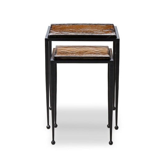 Four Hands - Marlow - Dalston Nesting End Table Set - Amber Cast Glass - 239742-002 veiw 2