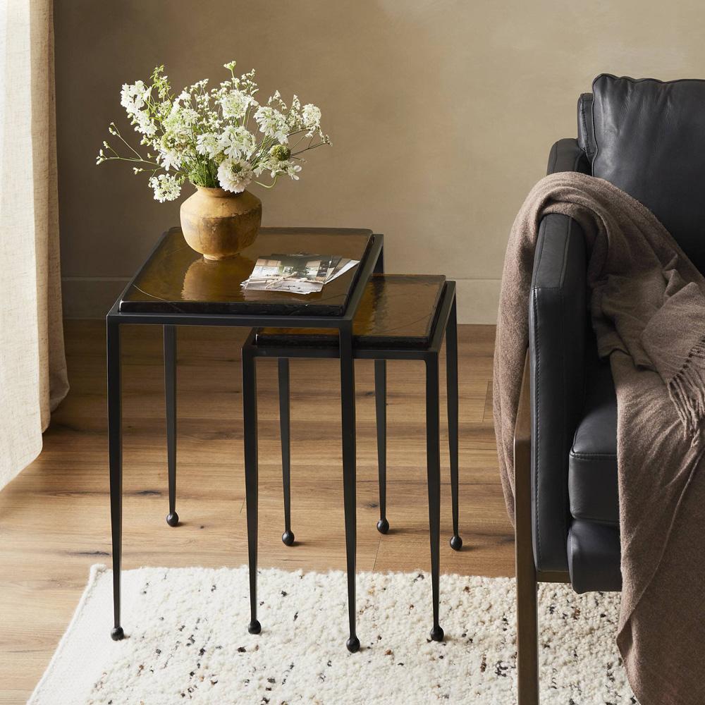 Four Hands - Marlow - Dalston Nesting End Table Set - Amber Cast Glass - 239742-002 veiw 11