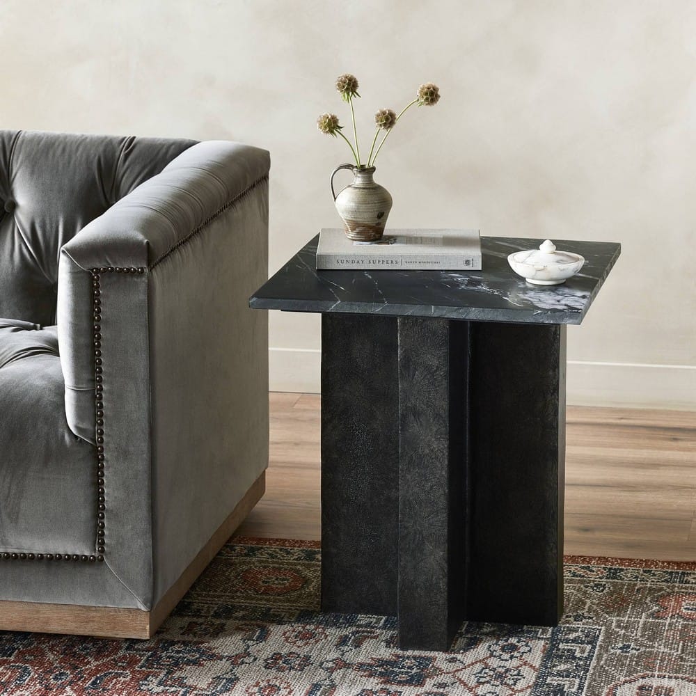 Four Hands - Marlow - Terrell End Table - Black Marble - 226638-002_CLOSEOUT view 12