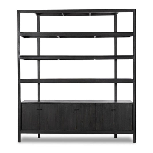 Four Hands - Merritt - Reza Wide Bookcase - Worn Black Acacia - 232355-002 veiw 2