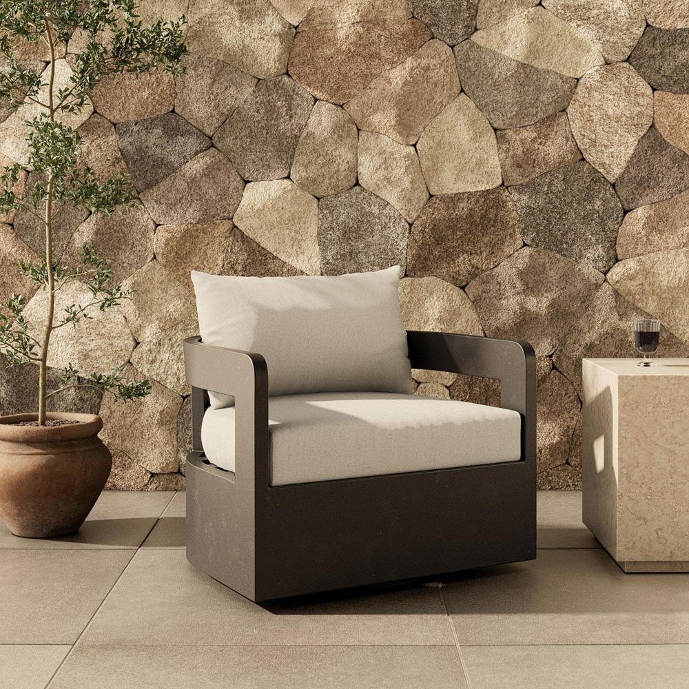 Four Hands - Pembrook - Jackson Outdoor Metal Swivel Chair - Alessi Linen - 247454-001 veiw 11