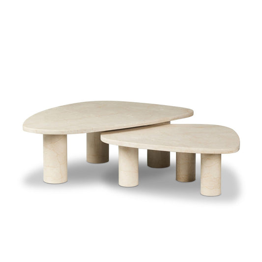 Four Hands - Rockwell - Zion Nesting Coffee Table Set - Cream Marble - 238223-003 veiw 2