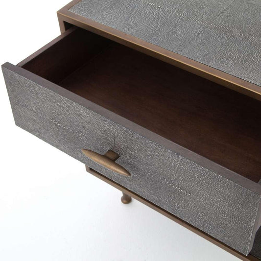 Four Hands - Shagreen Bedside Table - Grey Shagreen - 107635-004 veiw 2