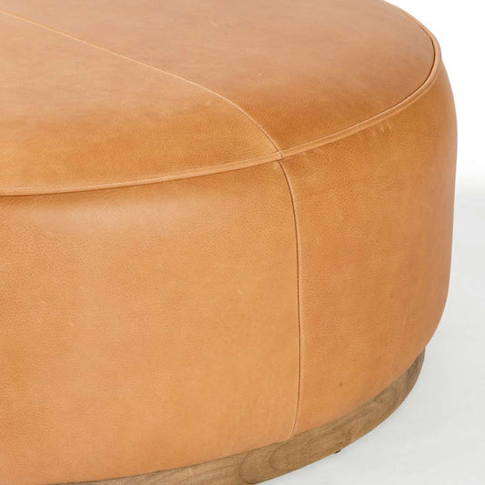 Four Hands - Sinclair Large Round Ottoman - Bttrscotch - 106119-012 veiw 2