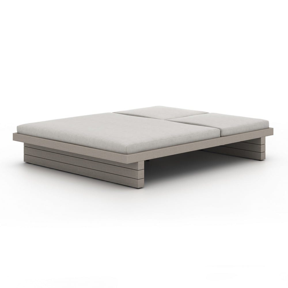 Four Hands - Solano - Leroy Outdoor Double Chaise, Weathered Grey - Venao Grey - 227876-010_CLOSEOUT view 5