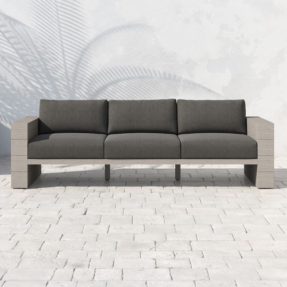 Four Hands - Solano - Leroy Outdoor Sofa, Weathered Grey - Venao Charcoal - JSOL-08901K-562_CLOSEOUT view 5