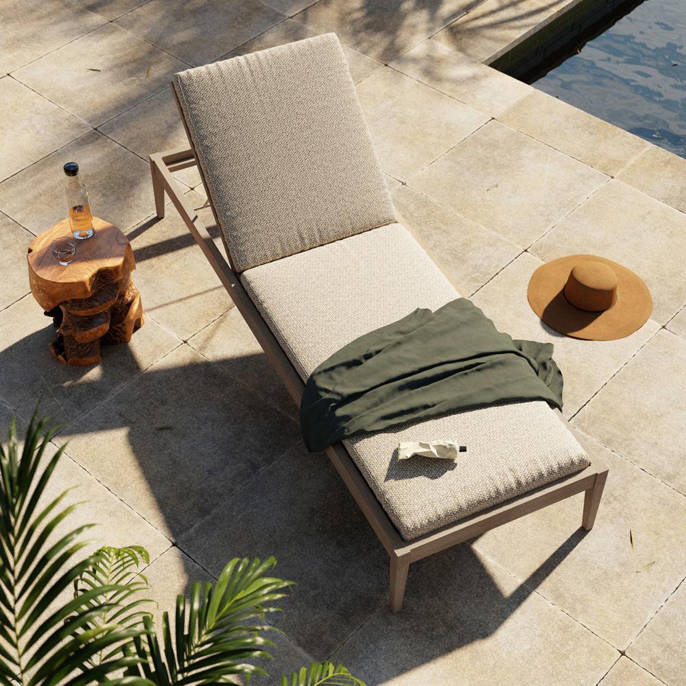 Four Hands - Solano - Sherwood Outdoor Chaise, Washed Brown - Faye Sand - 226912-006 veiw 6