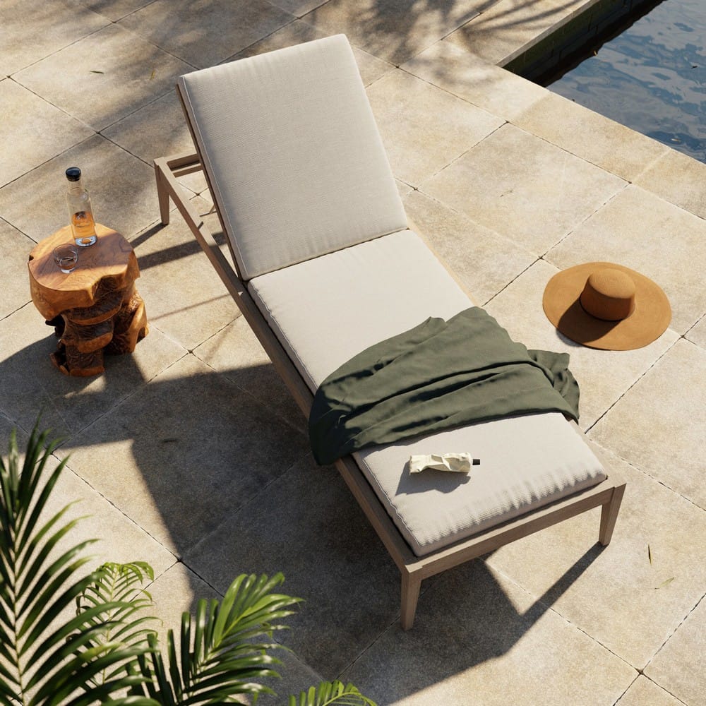 Four Hands - Solano - Sherwood Outdoor Chaise, Washed Brown - Venao Ivory - 226912-014_CLOSEOUT view 5