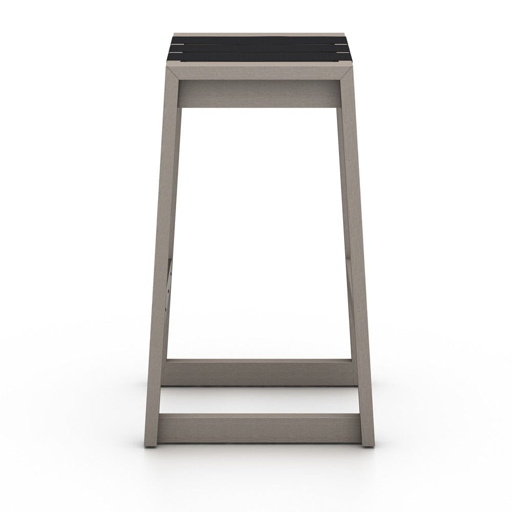 Four Hands - Sonoma Outdoor Bar Stool, Weathered Grey - Dark Grey Strap - 226946-002 view 3