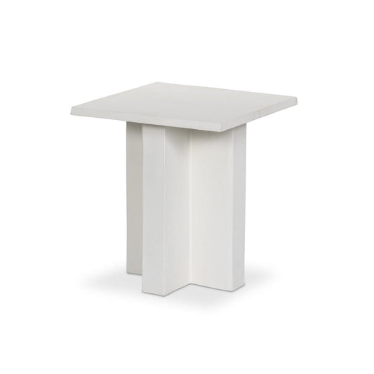 Four Hands - Terrell Outdoor End Table - Matte White Cast Aluminum - 234524-003 view 2