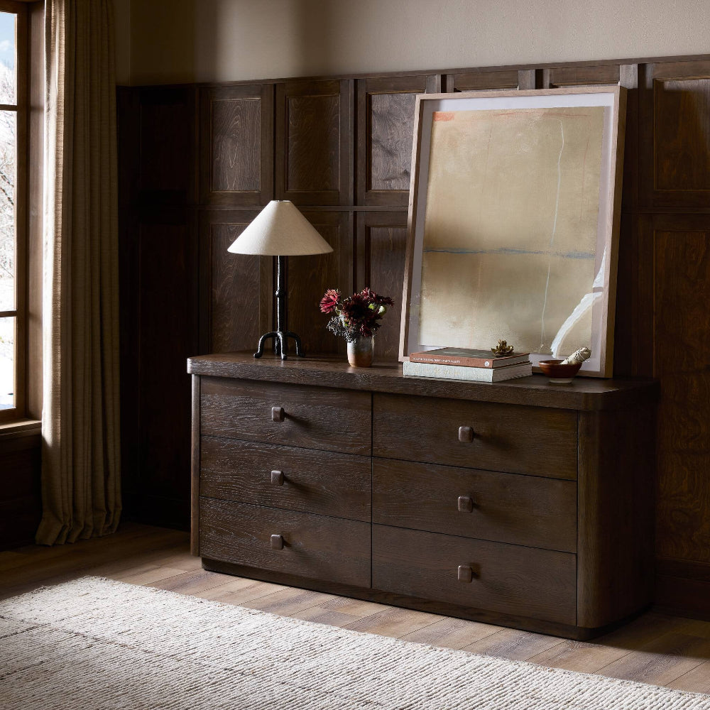 Four Hands - Valen 6 Drawer Dresser - Rustic Brown Oak Veneer - 244511-002 view 13