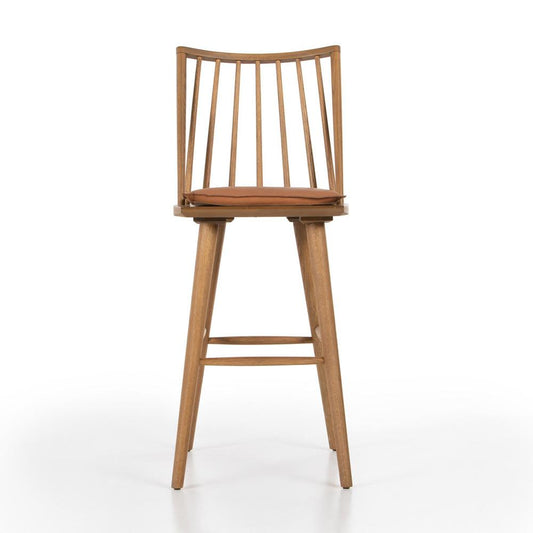 Four Hands - Wallis - Lewis Windsor Bar Stool - Whiskey Saddle - 228387-011 veiw 2