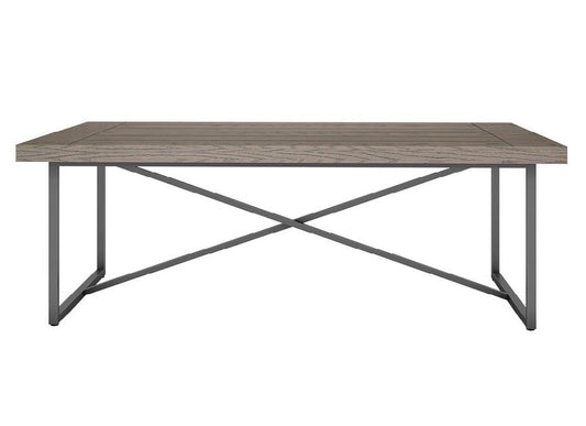 Furnitech - Signature Home - X Coffee Table in Coastal Grey Finish with Graphite Tubular Steel Base - FT48ICFCG veiw 2