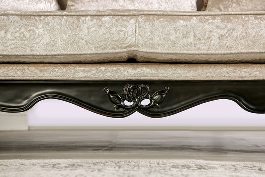 Furniture of America - Acapulco Loveseat in Black/Off-White - FM65001ES-LV View 2