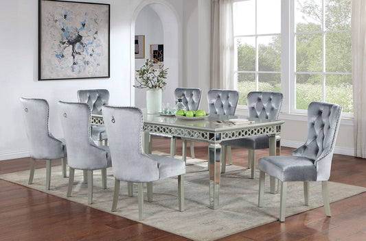 Furniture of America - Adalia Dining Table in Silver/Dark Gray - CM3241SV-T View 2