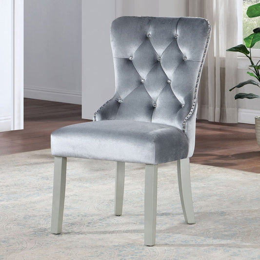 Furniture of America - Adalia Wingback Chair Set of 2 in Silver/Dark Gray - CM3241GY-SC-2PK View 2