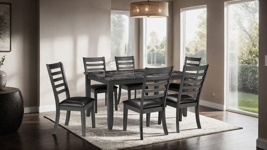 Furniture of America - Adia 7 Pc. Dinning Table Set in Dark Gray - TM3110T-7PK View 2
