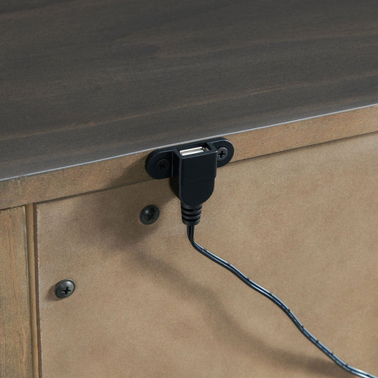 Furniture of America - Alaina Nightstand w/ USB in Walnut - FOA7916N View 2