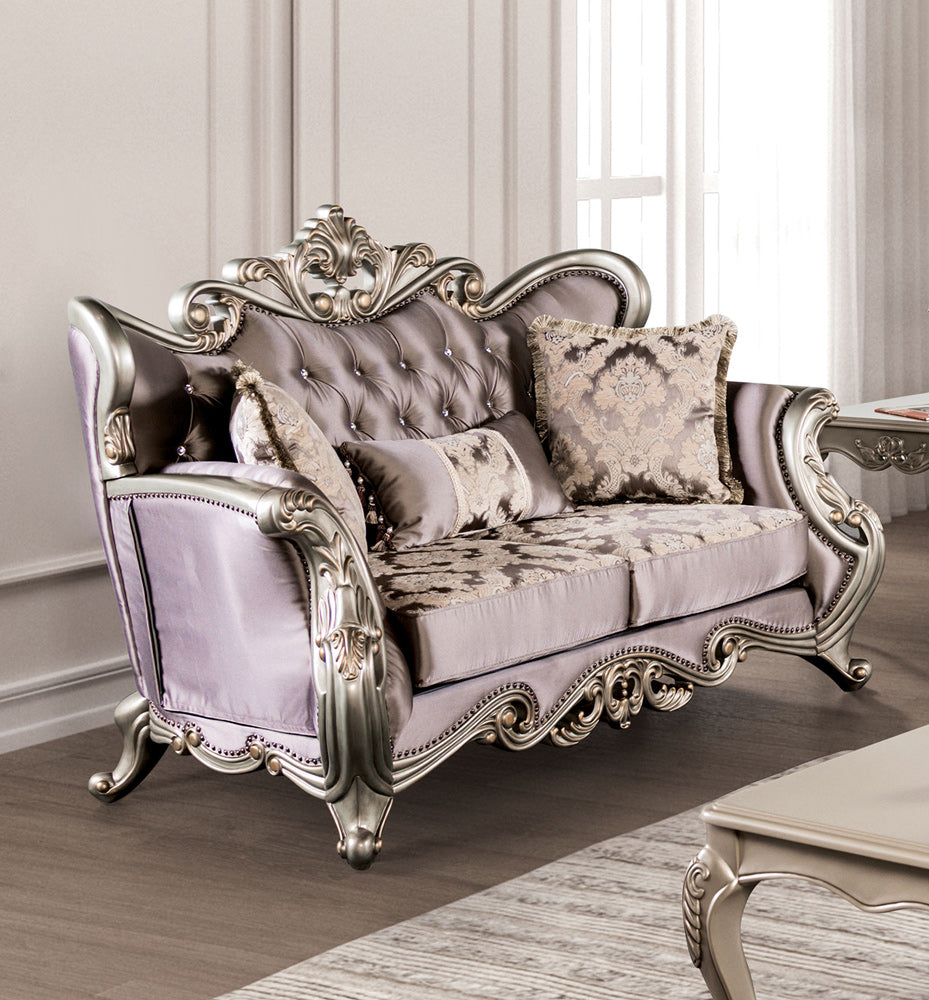 Furniture of America - Albacete Loveseat in Champagne/Purple - FM65006PR-LV View 1