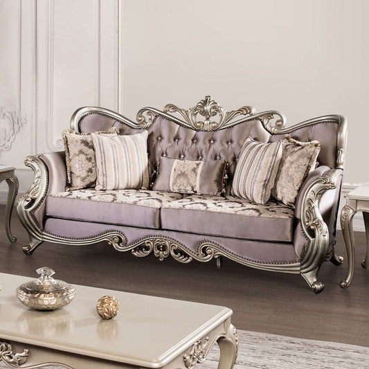 Furniture of America - Albacete Sofa + Loveseat in Champagne/Purple - FM65006PR-2PC View 2
