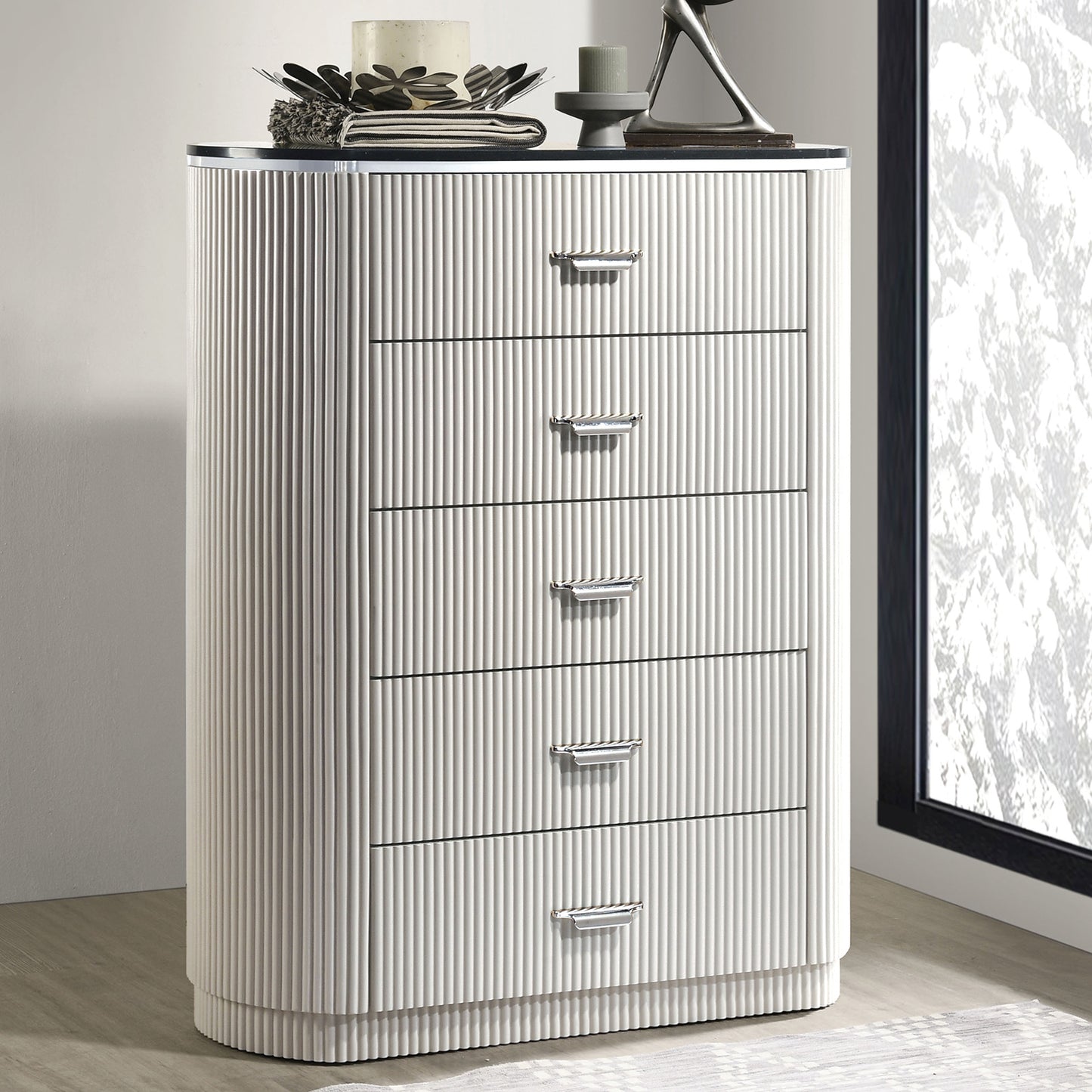 Furniture of America - Aldgate Chest in Light Gray - FM7244GY-C View 2