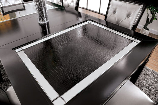 Furniture of America - Alena Dining Table in Black/Silver - CM3452BK-T View 2