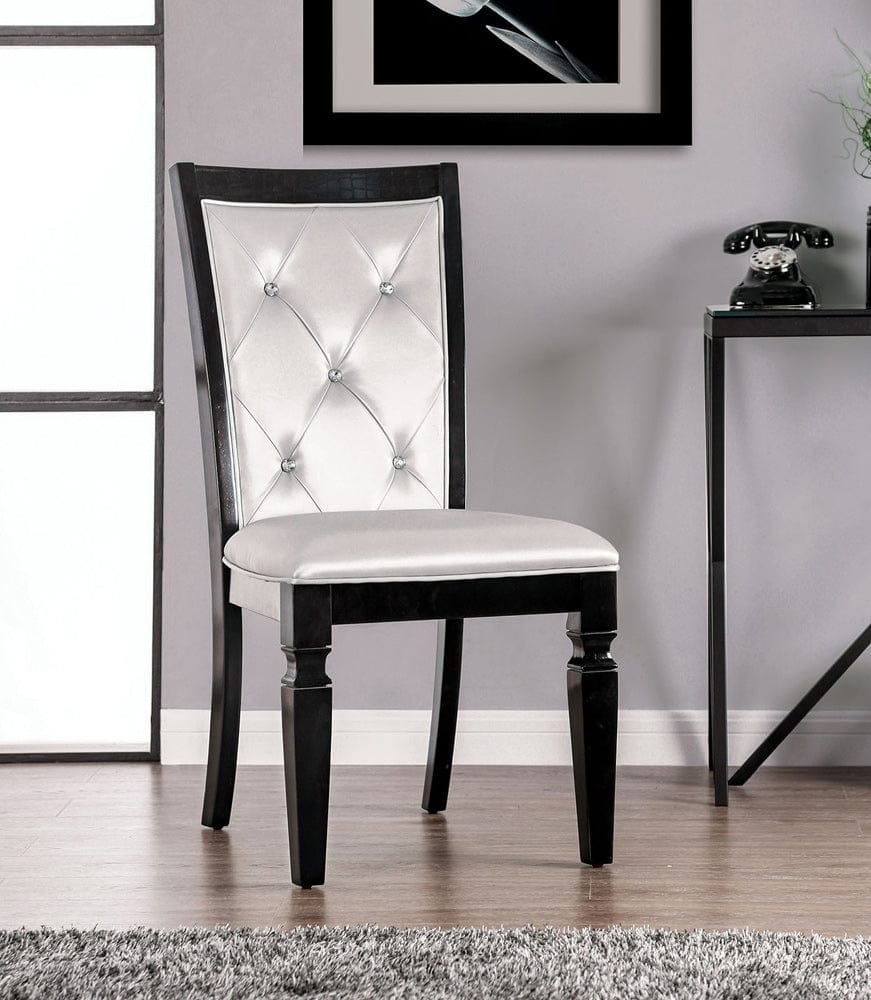 Furniture of America - Alena Side Chair in Black/Silver - CM3452BK-SC-2PK View 1