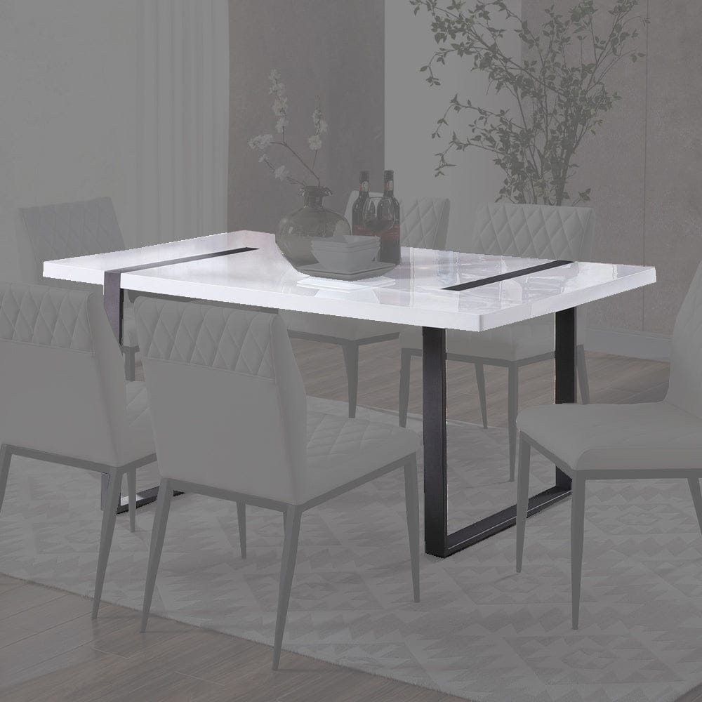 Furniture of America - Alessia Dining Table in White/Black - FOA3769T View 1