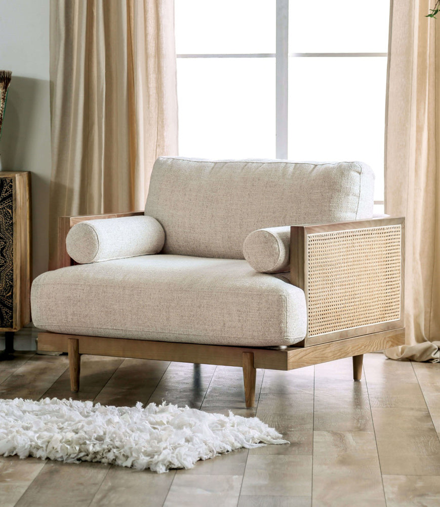 Furniture of America - Alesund Chair in Beige/Light Oak - CM9981-CH View 1