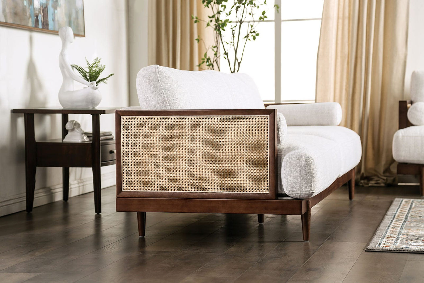 Furniture of America - Alesund Sofa + Loveseat in Beige/Walnut - CM9982-2PC View 5
