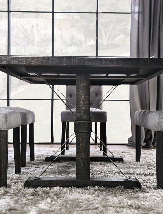 Furniture of America - Alfred Dining Table in Antique Black - CM3735T View 2