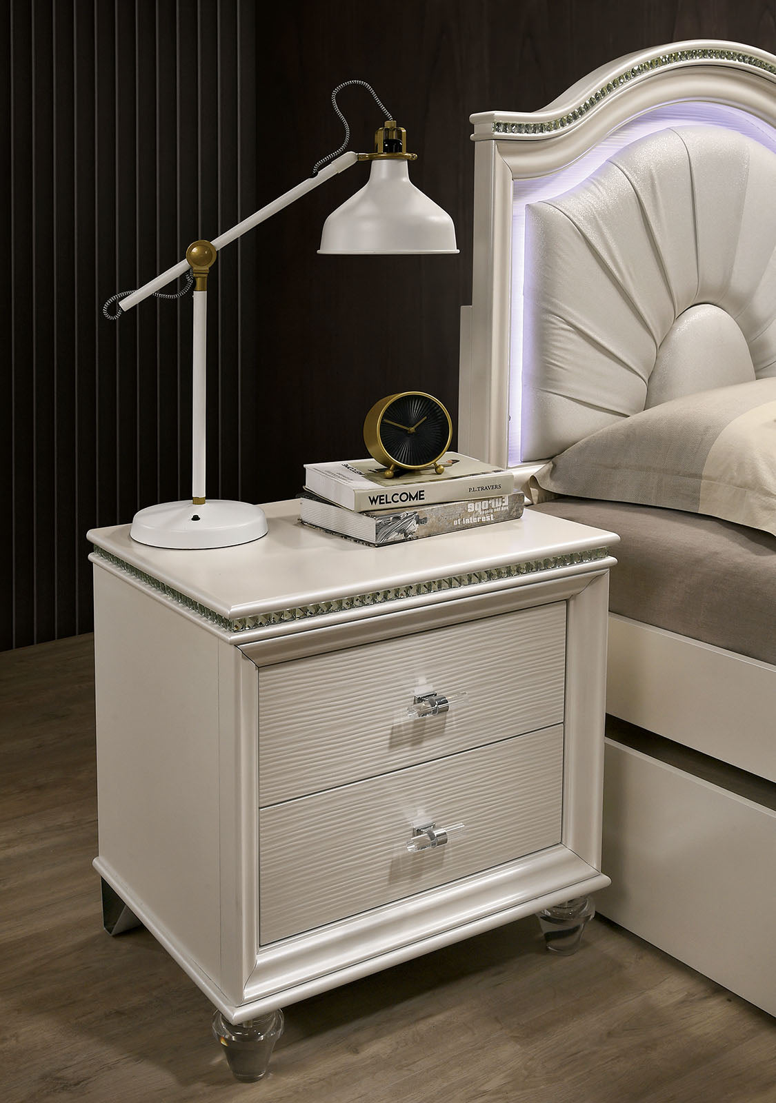 Furniture of America - Allie Nightstand in Pearl White - CM7901N View 2