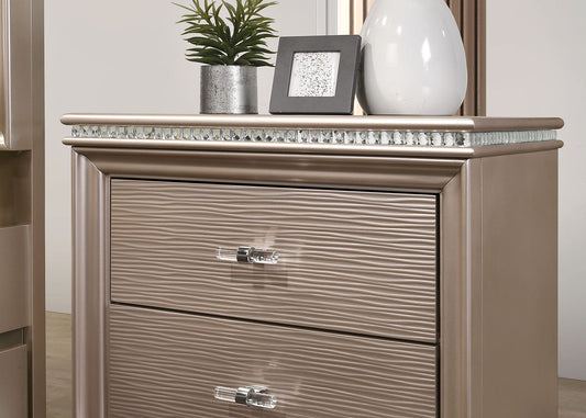 Furniture of America - Allie Nightstand in Rose Gold - CM7901RG-N View 2