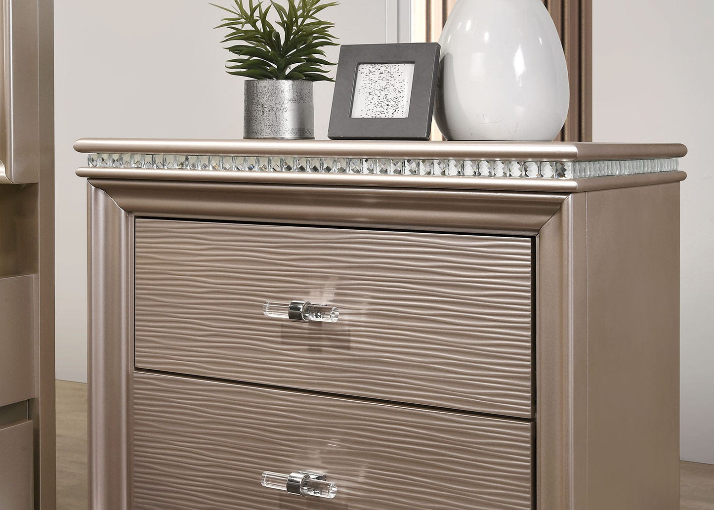 Furniture of America - Allie Nightstand in Rose Gold - CM7901RG-N View 2