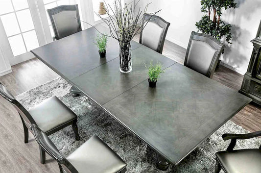 Furniture of America - Alpena - 6 Pc. Dining Table Set (2AC+4SC) - Gray - CM3350GY-T-7PC view 2