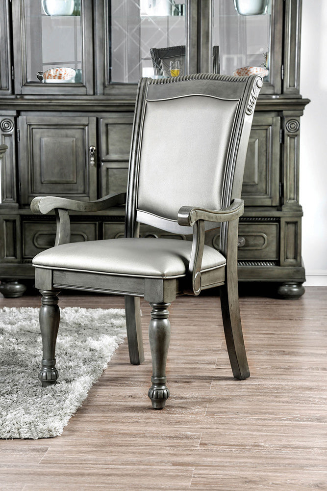 Furniture of America - Alpena Arm Chair Set of 2 in Gray/Silver - CM3350GY-AC-2PK View 1