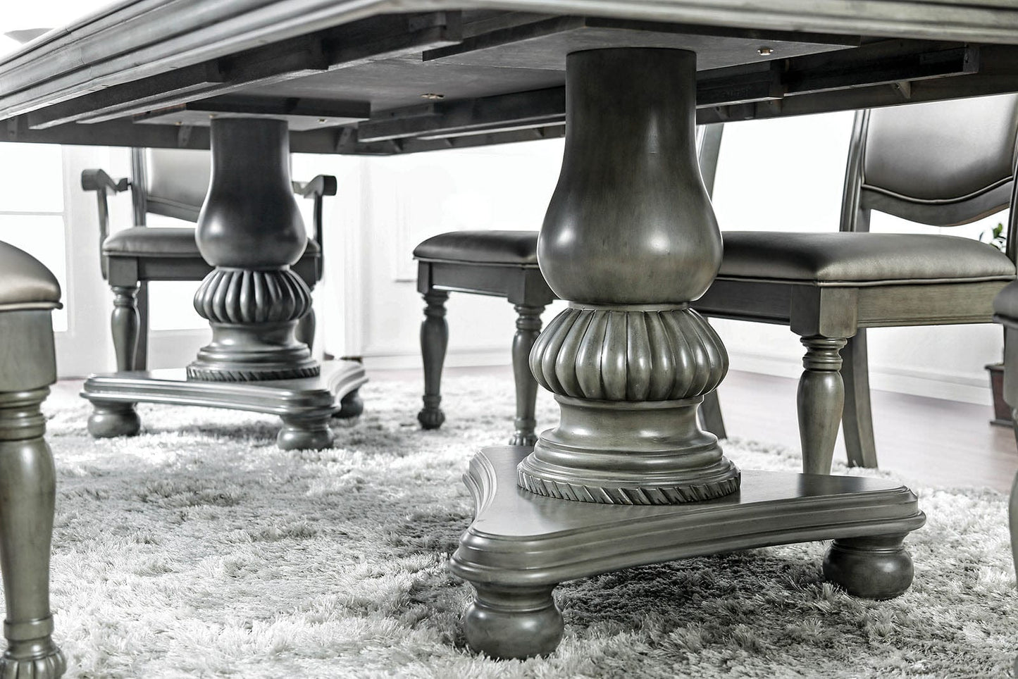 Furniture of America - Alpena Dining Table in Gray - CM3350GY-T-TABLE View 4