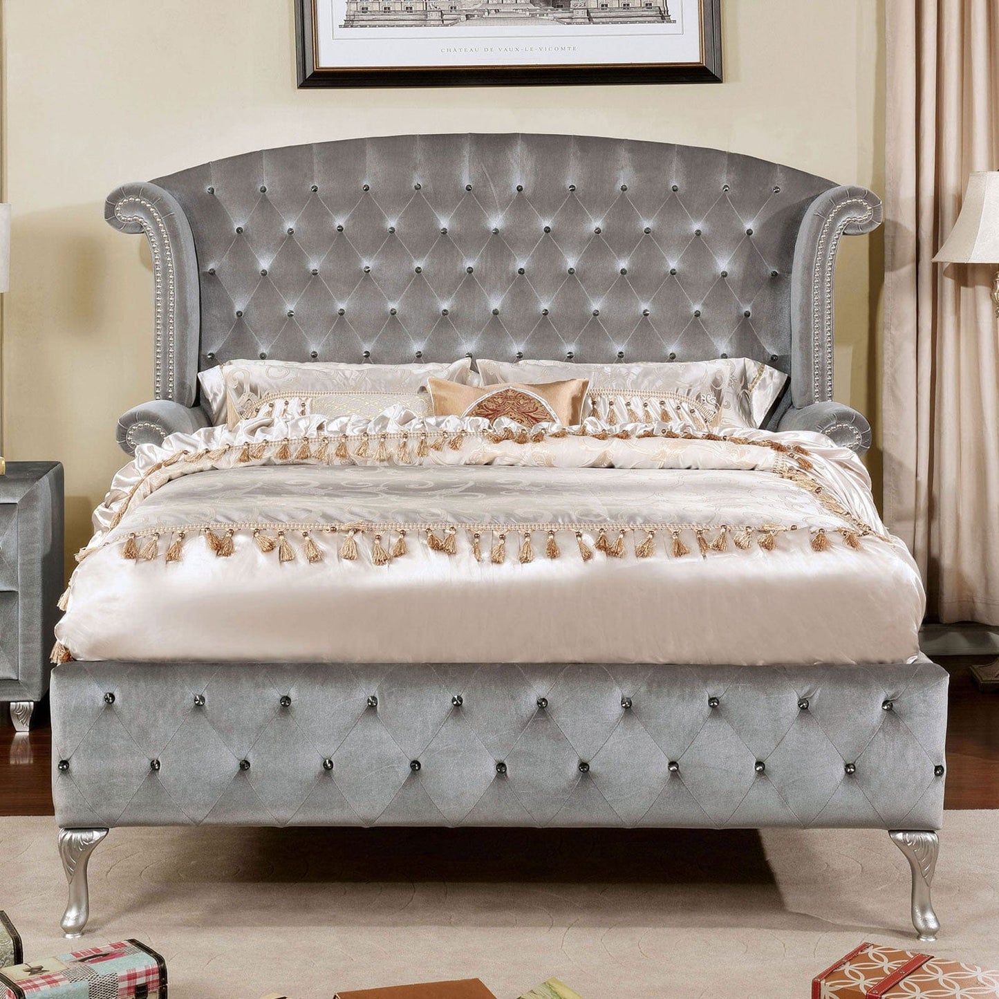 Furniture of America - Alzir 5 Pc. Queen Bedroom Set w/ Chest in Gray - CM7150Q-5PC-CHEST View 2