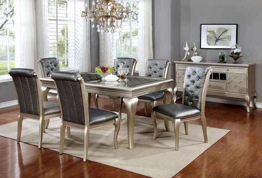Furniture of America - Amina 66" Dining Table in Champagne - CM3219T-66 View 2