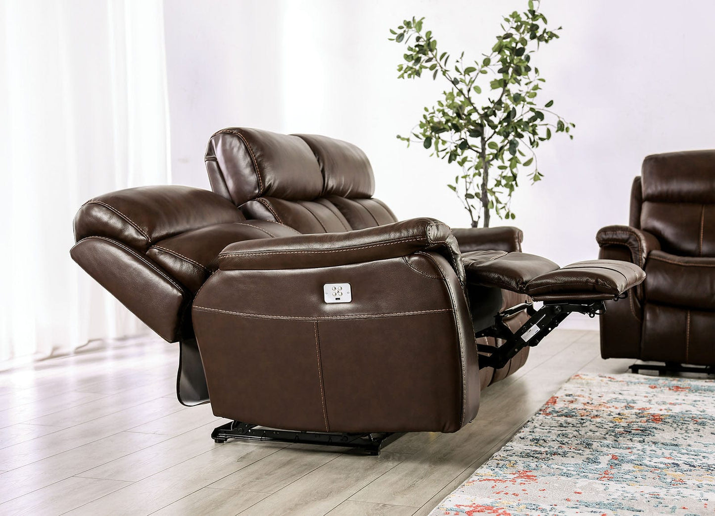 Furniture of America - Antenor Power Sofa + Loveseat in Brown - CM9926MB-PM-2PC View 4