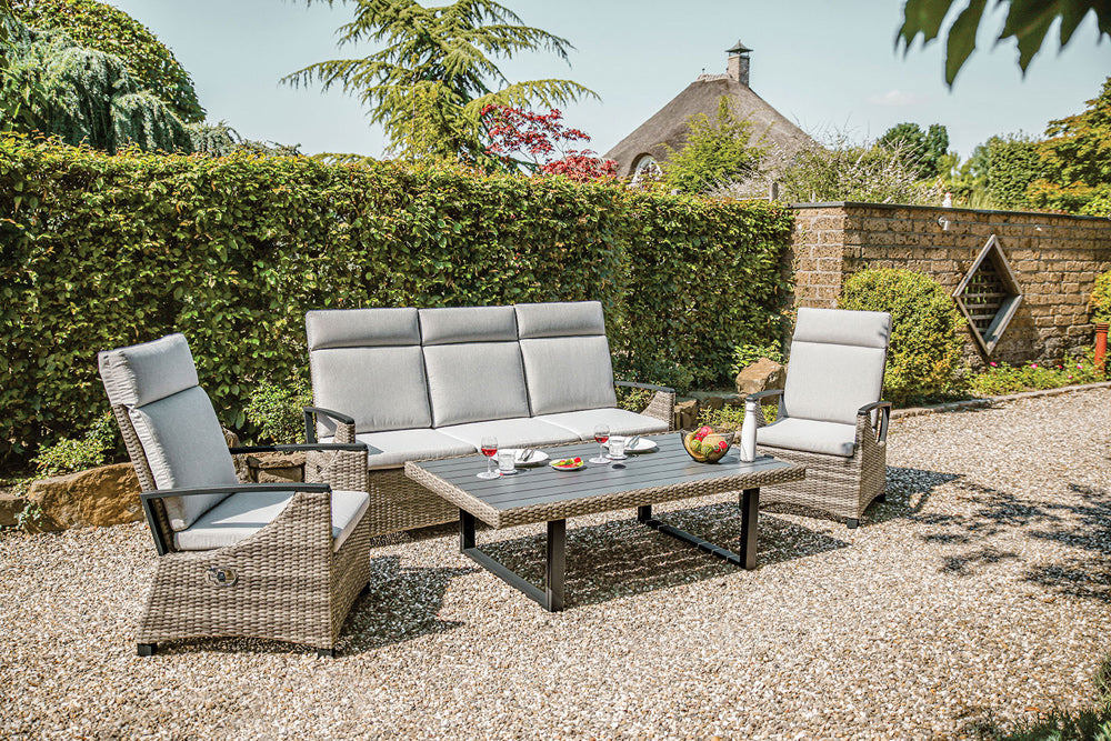 Furniture of America - Antigua 4 Pc. Patio Set in Gun Metal/Brown/Gray - GM-1003-4PC View 1