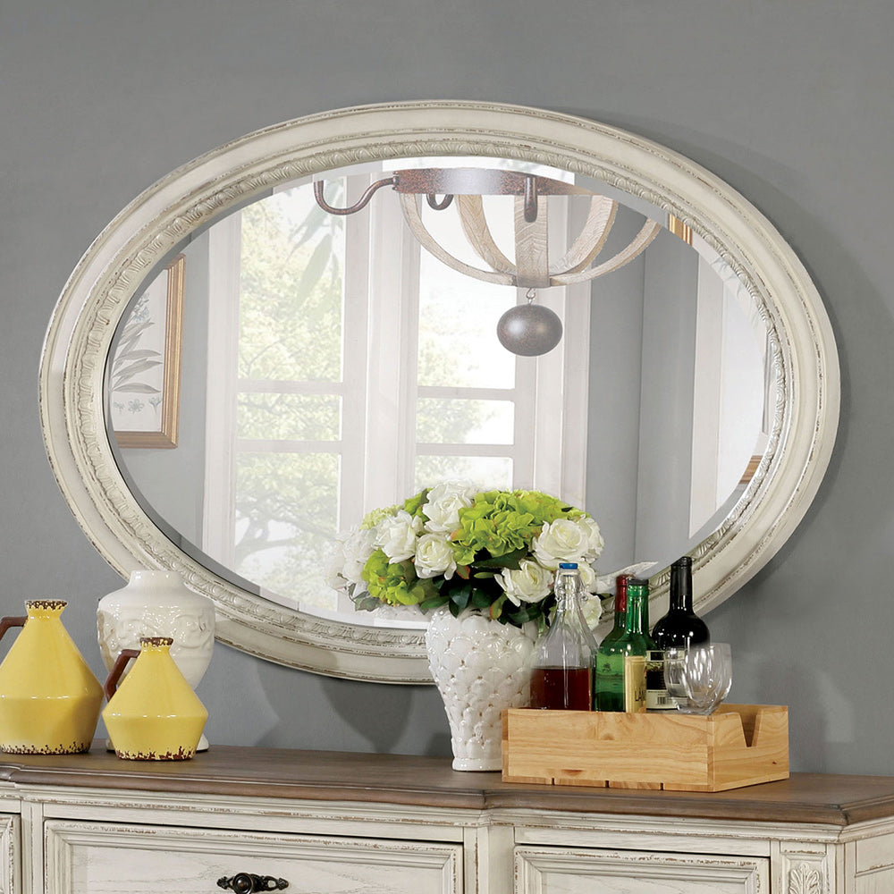 Furniture of America - Arcadia Mirror in Antique White - CM3150WH-MO View 1