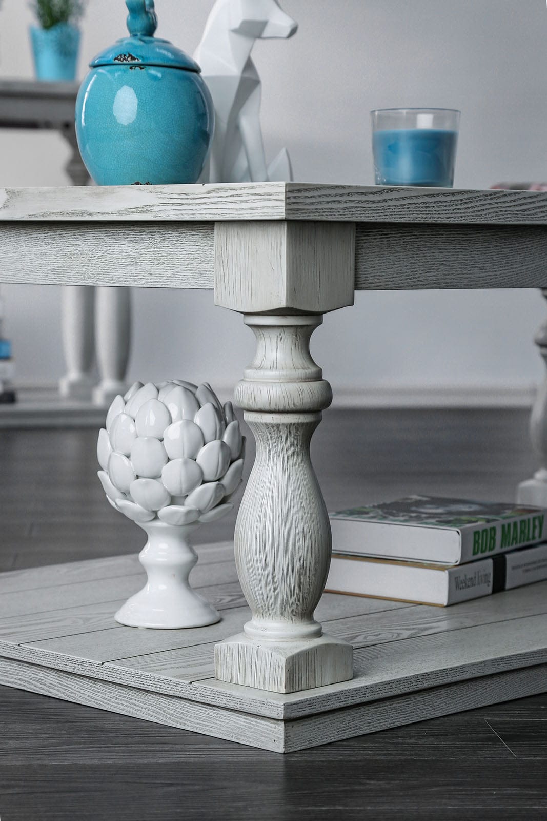 Furniture of America - Arlington Sofa Table in Antique White - CM4520S View 4