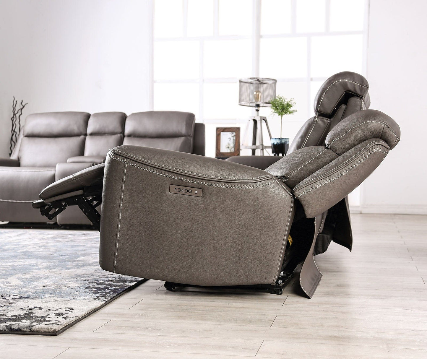 Furniture of America - Artemia Power Loveseat in Gray - CM9922GY-LV-PM-PK View 2