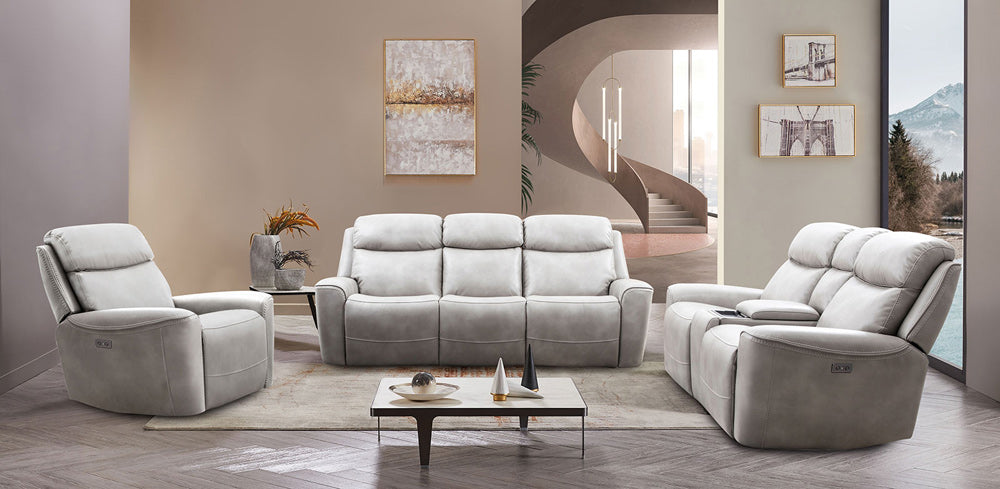 Furniture of America - Artemia Power Sofa + Loveseat in Light Taupe - CM9922FG-PM-2PC View 1