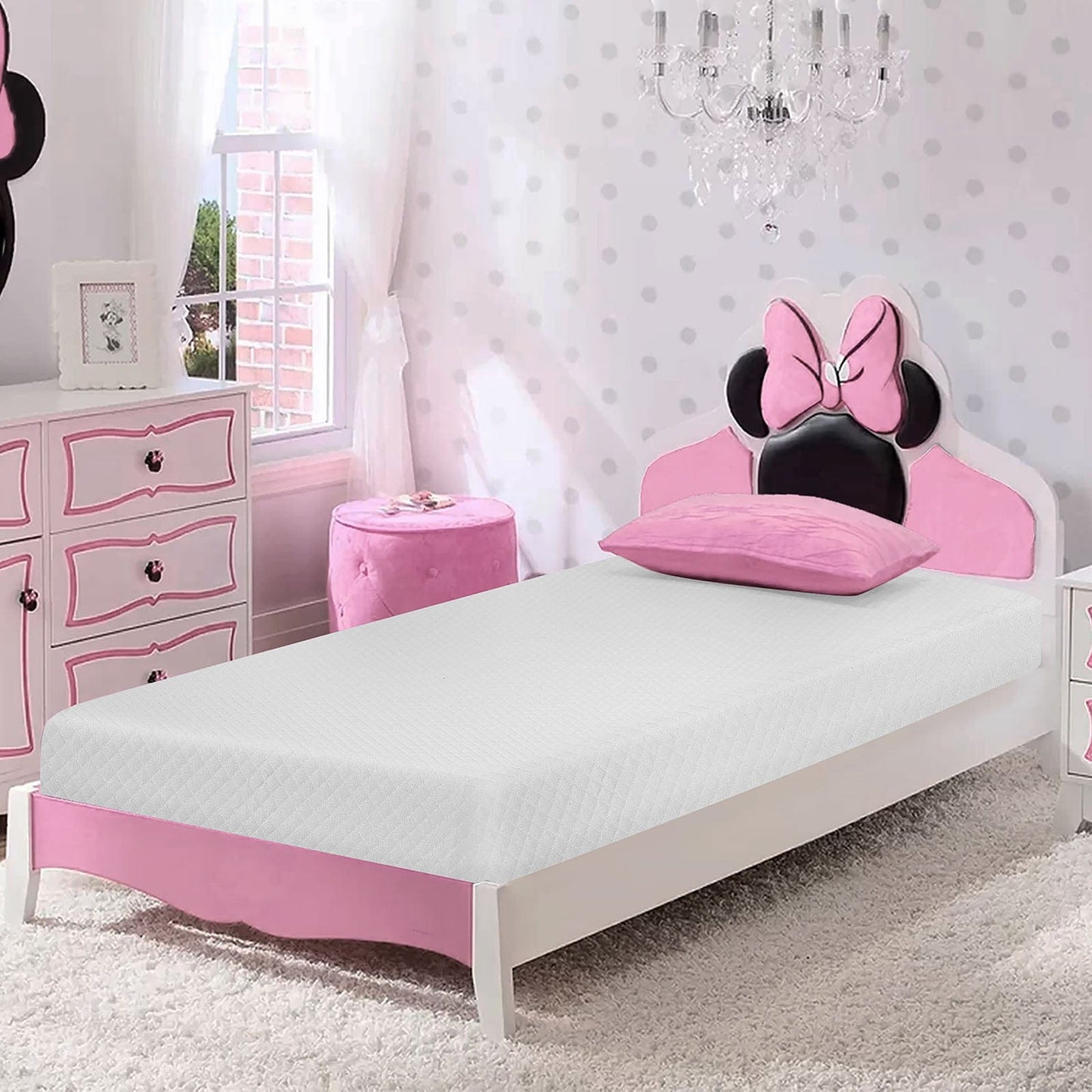 Furniture of America - Artemisia 8" Twin Memory Foam Mattress (Roll-In-Box) in White - DM520-T View 3